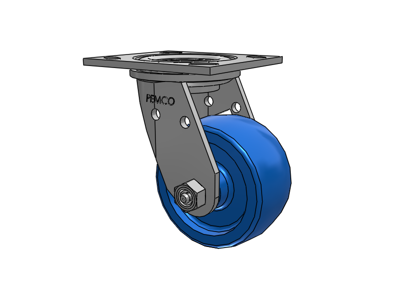 E-line Stainless Steel Swivel Caster with 4 x 2 Solid Polyurethane K Wheel