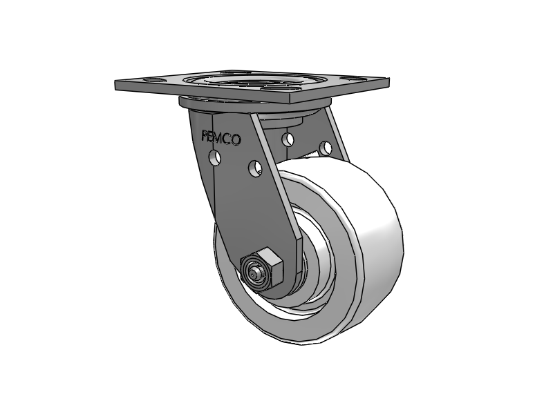 E-line Stainless Steel Swivel Caster with 4 x 2 White Nylon Wheel