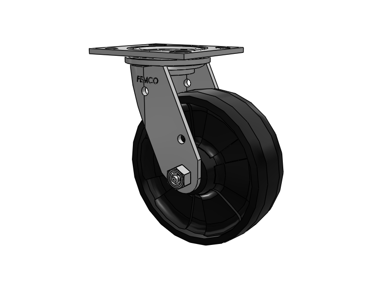 E-line Stainless Steel Swivel Caster with 6 x 2 Maxim Solid Fiberglass/Nylon Wheel
