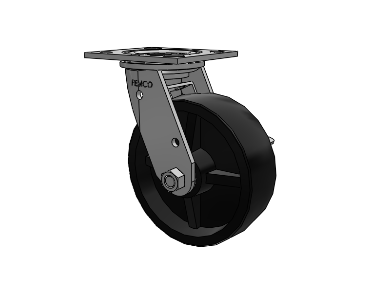 E-line Stainless Steel Swivel Caster with 6 x 2 Polypropylene HD Wheel and Tread Lock Brake