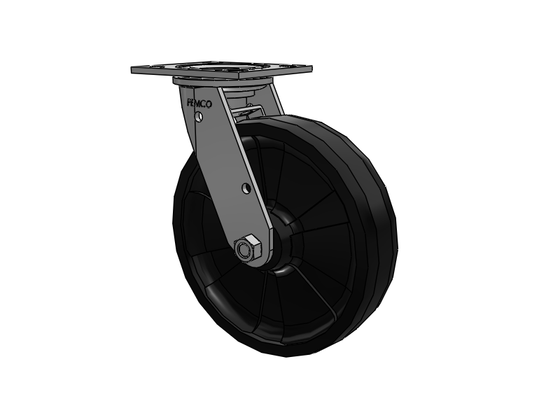 E-line Stainless Steel Swivel Caster with 8 x 2 Maxim Solid Fiberglass/Nylon Wheel and Tread Lock Brake