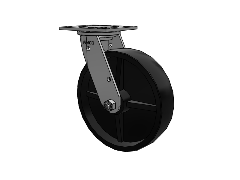 E-line Stainless Steel Swivel Caster with 8 x 2 Polypropylene HD Wheel