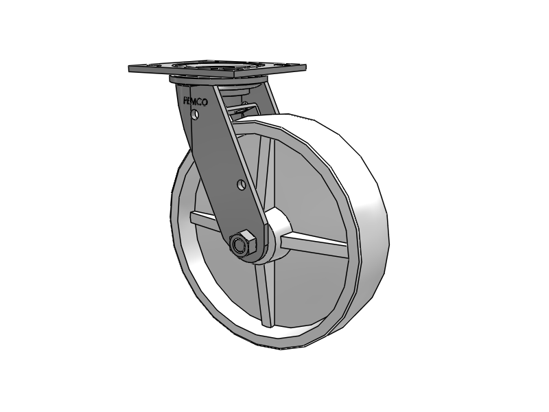 E-line Stainless Steel Swivel Caster with 8 x 2 Retort Hi-Temp Wheel and Tread Lock Brake