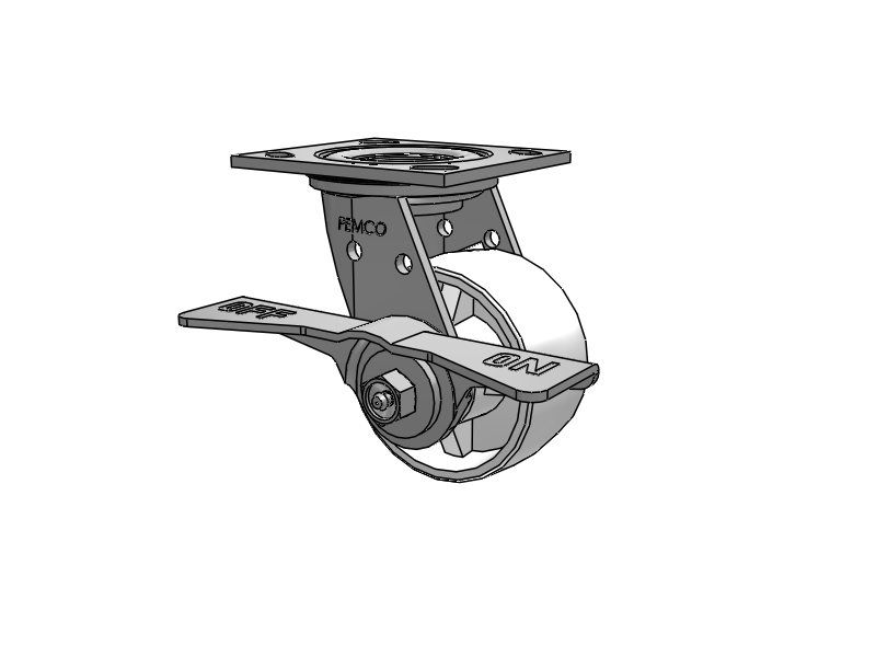 E-line Stainless Steel Sealed Swivel Caster with 4 x 2 Retort Hi-Temp Wheel and 7 in Cam Brake