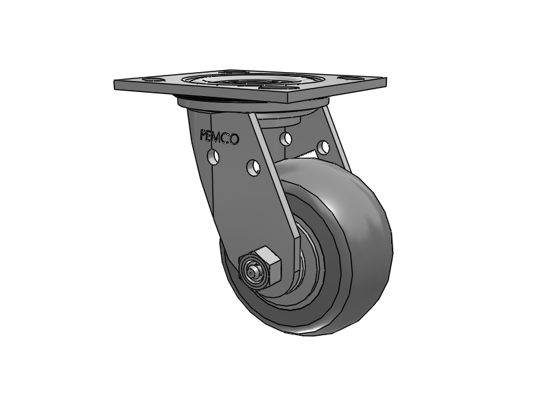 E-line Stainless Steel Sealed Swivel Caster with 4 x 2 Thermo-Rubber (Donut) Wheel