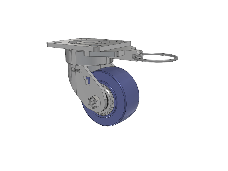 18 Series Top Plate Swivel Caster with 4 x 2 Blue HF - HydroTech (Flat) Wheel