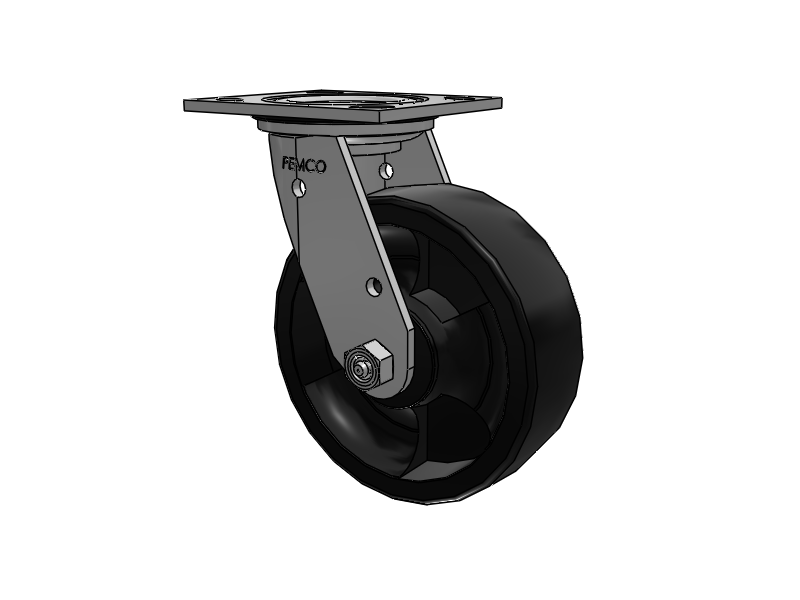 E-line Stainless Steel Sealed Swivel Caster with 6 x 2 High-Temp Nylon Wheel