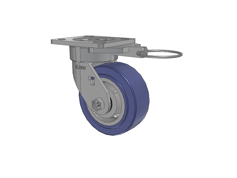 18 Series Top Plate Swivel Caster with 5 x 2 Blue HF - HydroTech (Flat) Wheel