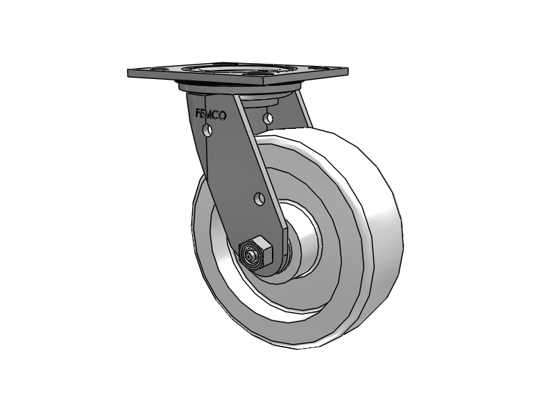 E-line Stainless Steel Sealed Swivel Caster with 6 x 2 White Nylon Wheel