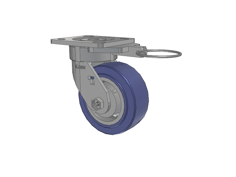 18 Series Top Plate Swivel Caster with 5 x 2 Blue HF - HydroTech (Flat) Wheel