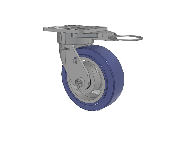 18 Series Top Plate Swivel Caster with 6 x 2 Blue HF - HydroTech (Flat) Wheel