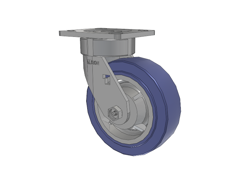 18 Series Top Plate Swivel Caster with 6 x 2 Blue HF - HydroTech (Flat) Wheel