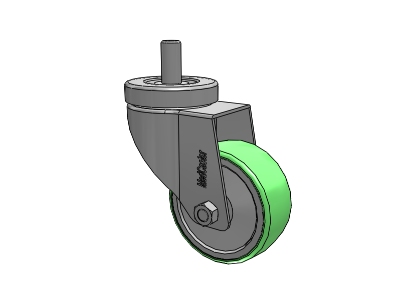 Stainless Steel Hospital Threaded Stem Caster with 3 x 1.25 Antimicrobial Rubber Wheel