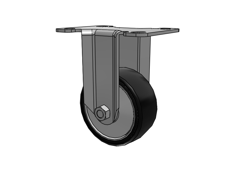Stainless Steel Hospital Top Plate Rigid Caster with 3 x 1.25 Polyurethane TPU Wheel