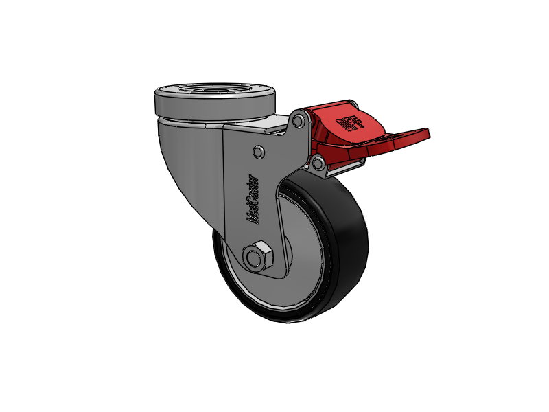 Stainless Steel Hospital Hollow Kingpin Caster with 3 x 1.25 Polyurethane TPU Wheel and Total Lock Brake