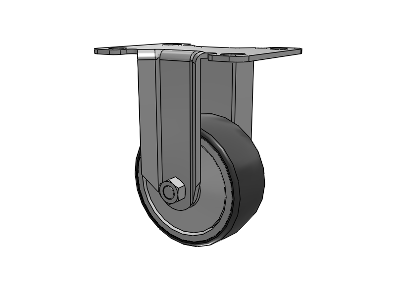 Stainless Steel Hospital Top Plate Rigid Caster with 3 x 1.25 Thermoplastic Rubber Wheel