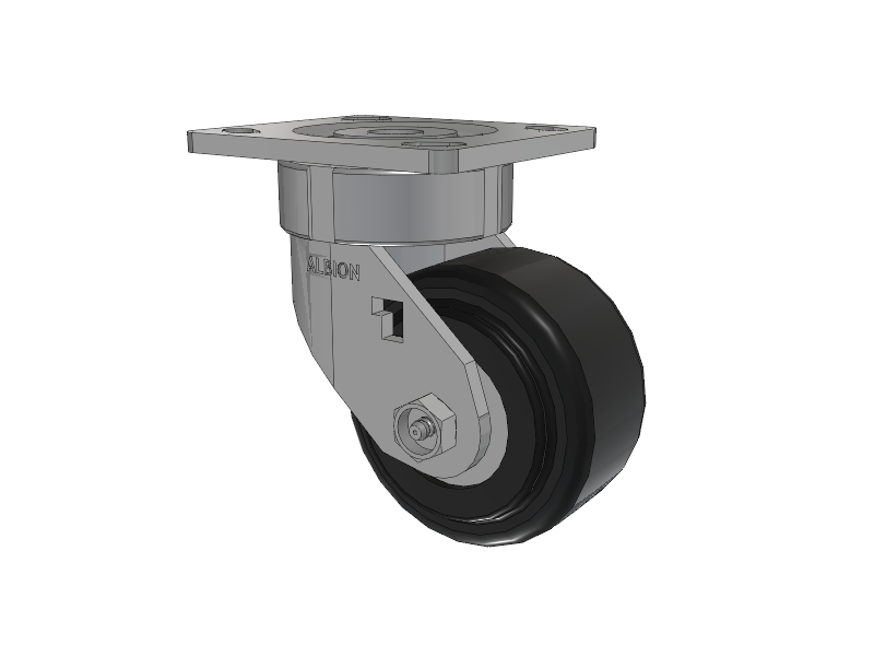 18 Series Top Plate Swivel Caster with 4 x 2 Black Polymer NX - Trionix High Impact Polymer Wheel