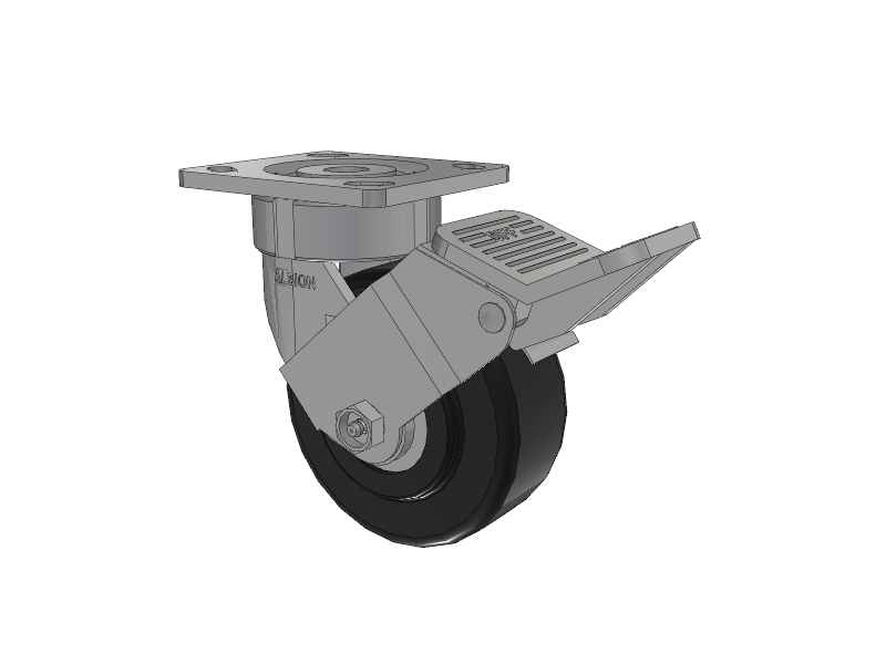 18 Series Top Plate Swivel Caster with 5 x 2 Black Polymer NX - Trionix High Impact Polymer Wheel and Face Brake