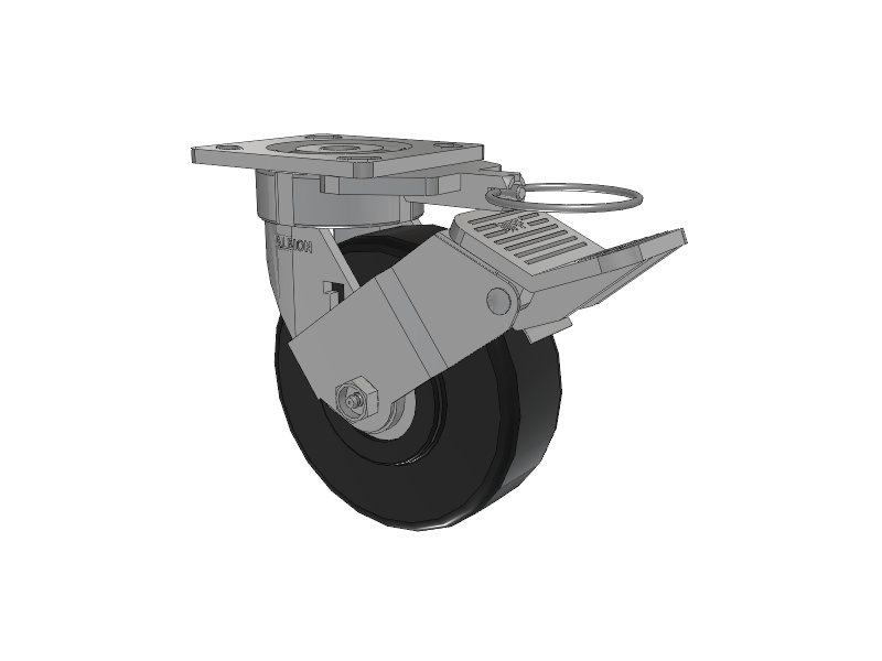 18 Series Top Plate Swivel Caster with 6 x 2 Black Polymer NX - Trionix High Impact Polymer Wheel and Face Brake