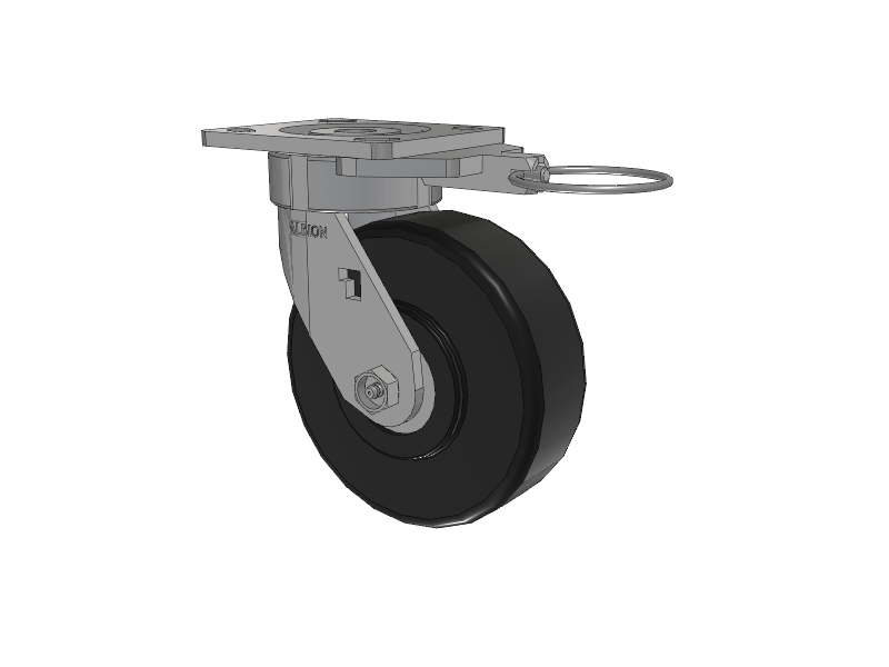 18 Series Top Plate Swivel Caster with 6 x 2 Black Polymer NX - Trionix High Impact Polymer Wheel