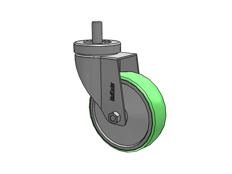 Stainless Steel Hospital Threaded Stem Caster with 4 x 1.25 Antimicrobial Rubber Wheel