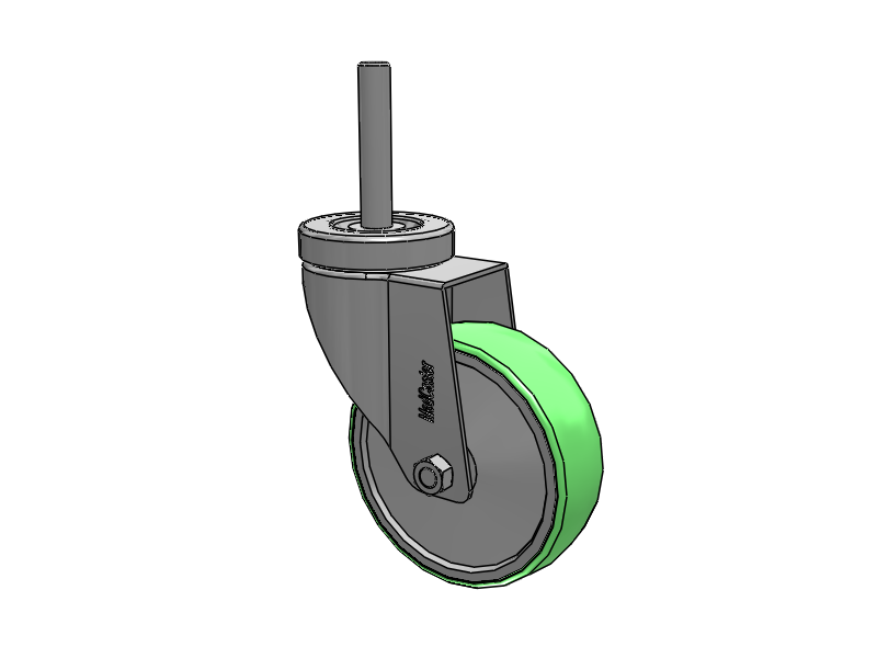 Stainless Steel Hospital Threaded Stem Caster with 4 x 1.25 Antimicrobial Rubber Wheel