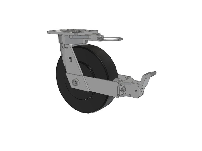 18 Series Top Plate Swivel Caster with 8 x 2 Black Polymer NX - Trionix High Impact Polymer Wheel and Face Brake