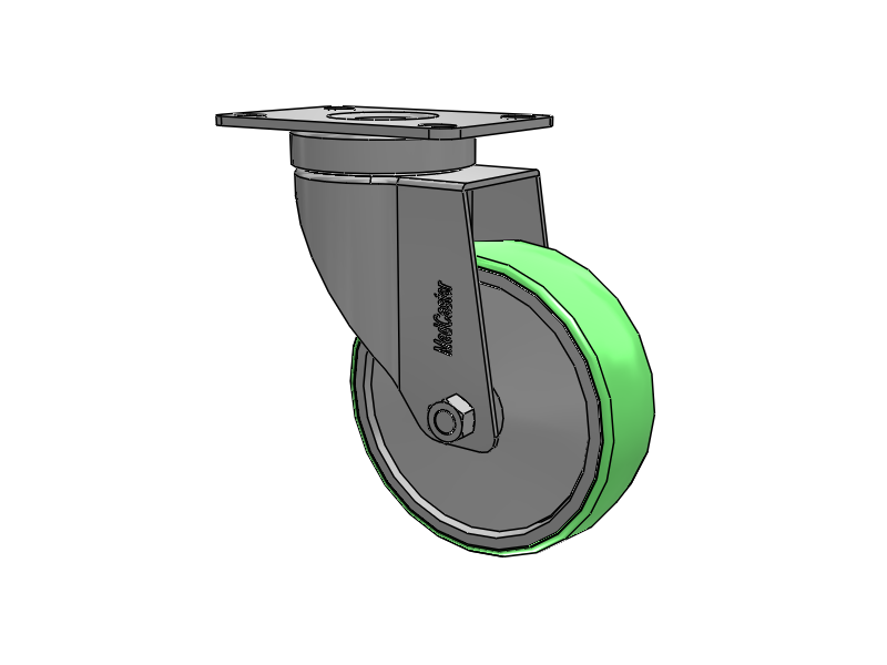 Stainless Steel Hospital Top Plate Swivel Caster with 4 x 1.25 Antimicrobial Rubber Wheel