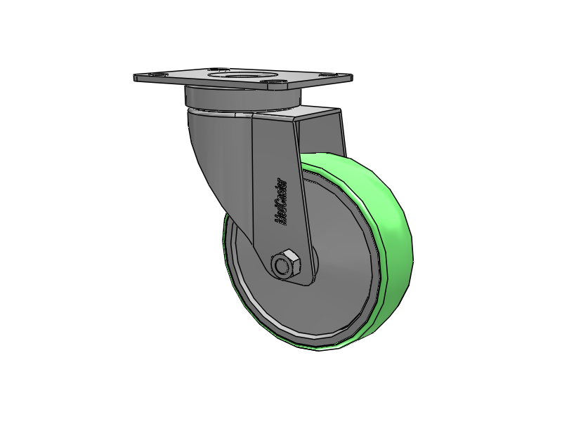 Stainless Steel Hospital Top Plate Swivel Caster with 4 x 1.25 Antimicrobial Rubber Wheel