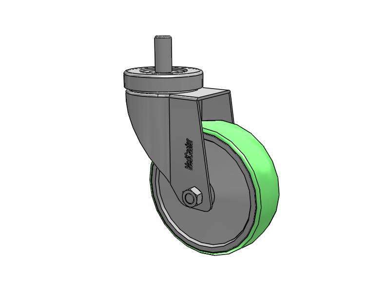Stainless Steel Hospital Threaded Stem Caster with 4 x 1.25 Antimicrobial Rubber Wheel