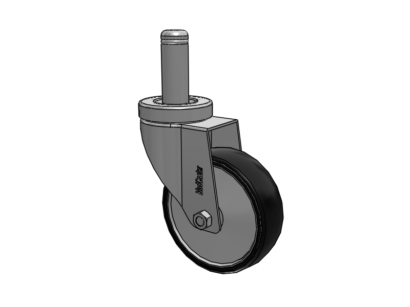 Stainless Steel Hospital Grip Ring Stem Caster with 4 x 1.25 Polyurethane TPU Wheel
