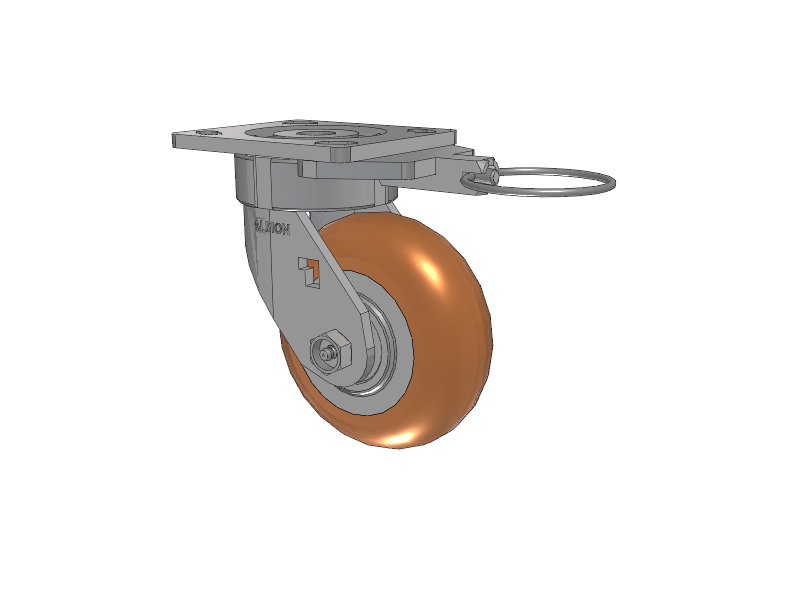 18 Series Top Plate Swivel Caster with 5 x 2 Butterscotch Tread on Aluminum Core PM - Round Polyurethane (Aluminum Core) Wheel