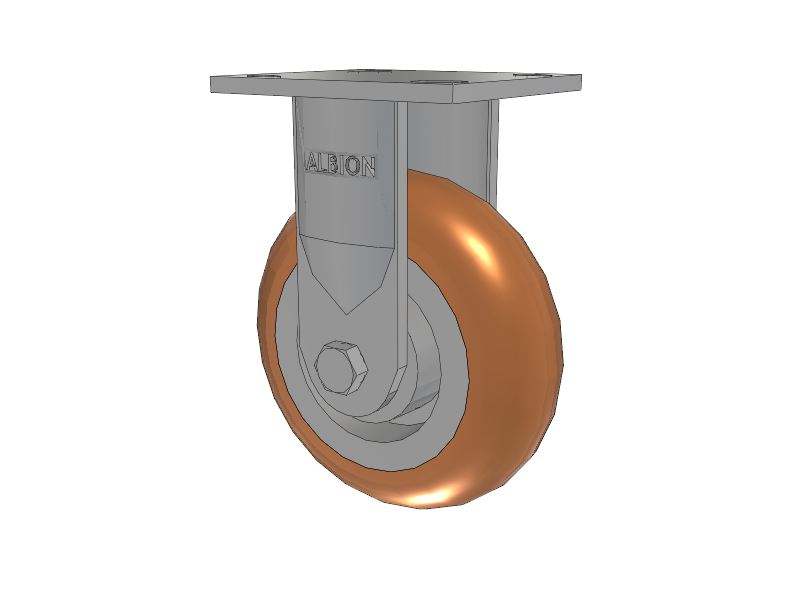 18 Series Top Plate Rigid Caster with 6 x 2 Butterscotch Tread on Aluminum Core PM - Round Polyurethane (Aluminum Core) Wheel