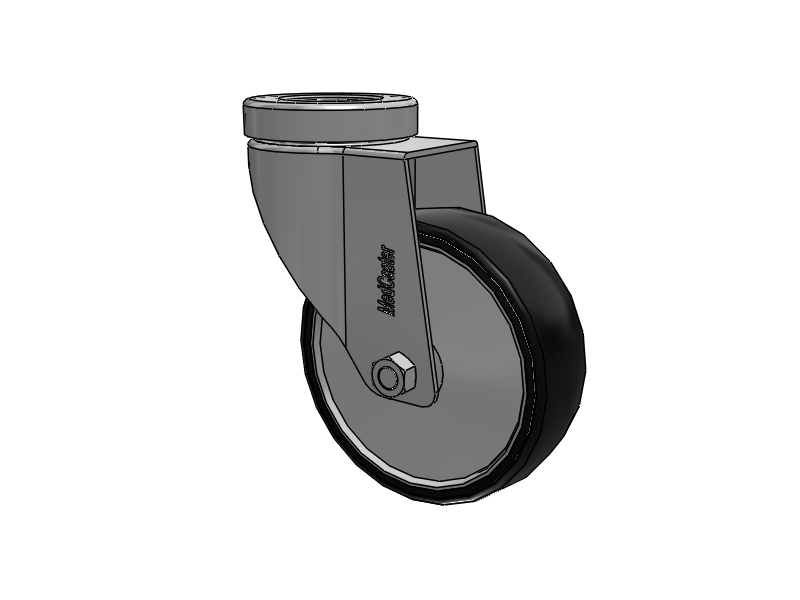 Stainless Steel Hospital Hollow Kingpin Swivel Caster with 4 x 1.25 Polyurethane TPU Wheel
