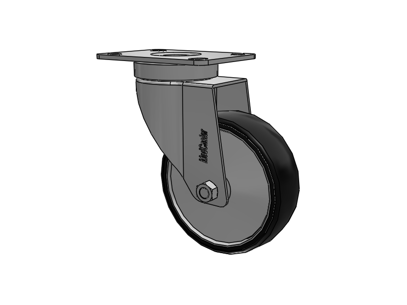 Stainless Steel Hospital Top Plate Swivel Caster with 4 x 1.25 Polyurethane TPU Wheel