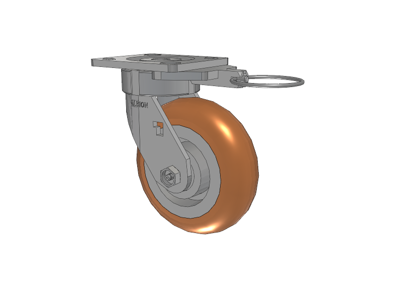 18 Series Top Plate Swivel Caster with 6 x 2 Butterscotch Tread on Aluminum Core PM - Round Polyurethane (Aluminum Core) Wheel