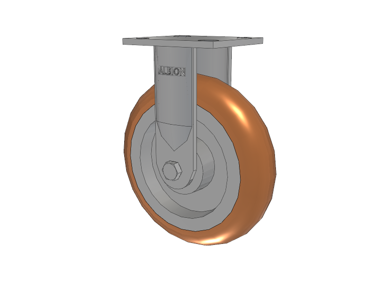 18 Series Top Plate Rigid Caster with 8 x 2 Butterscotch Tread on Aluminum Core PM - Round Polyurethane (Aluminum Core) Wheel