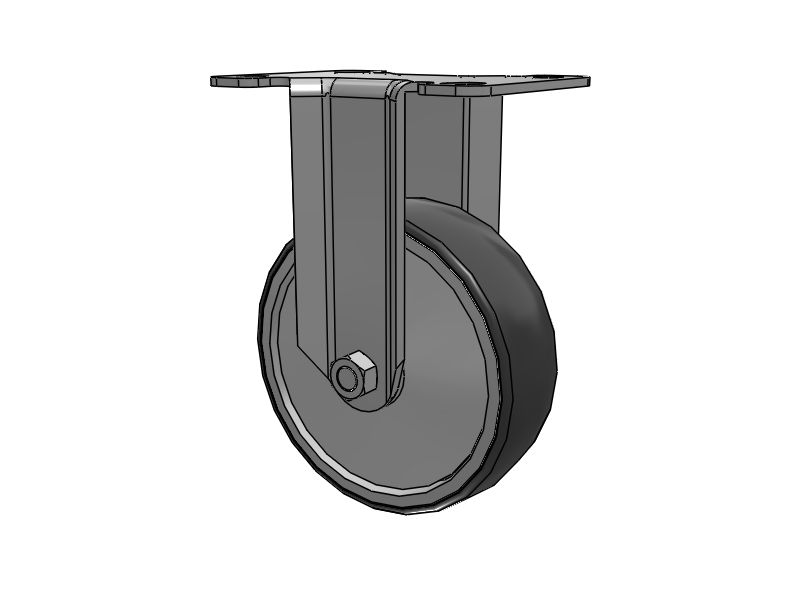 Stainless Steel Hospital Top Plate Rigid Caster with 4 x 1.25 Thermoplastic Rubber Wheel
