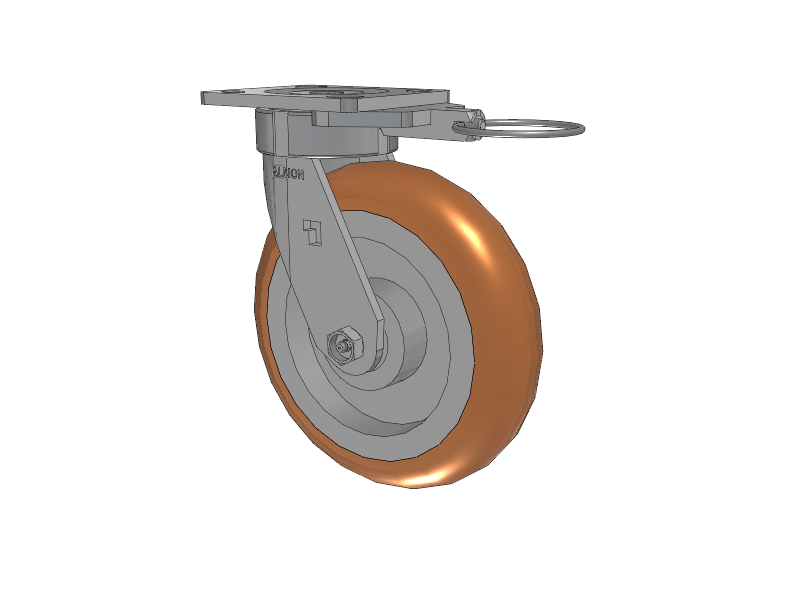 18 Series Top Plate Swivel Caster with 8 x 2 Butterscotch Tread on Aluminum Core PM - Round Polyurethane (Aluminum Core) Wheel
