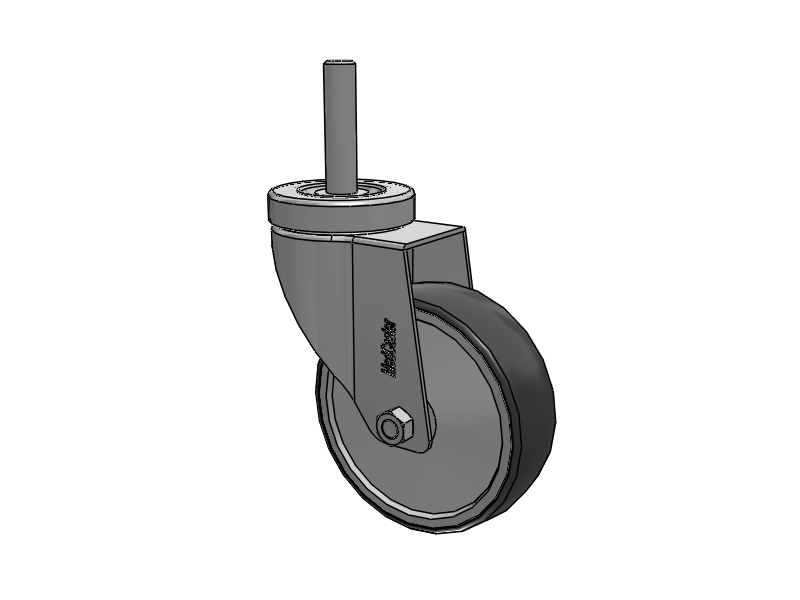 Stainless Steel Hospital Threaded Stem Caster with 4 x 1.25 Thermoplastic Rubber Wheel