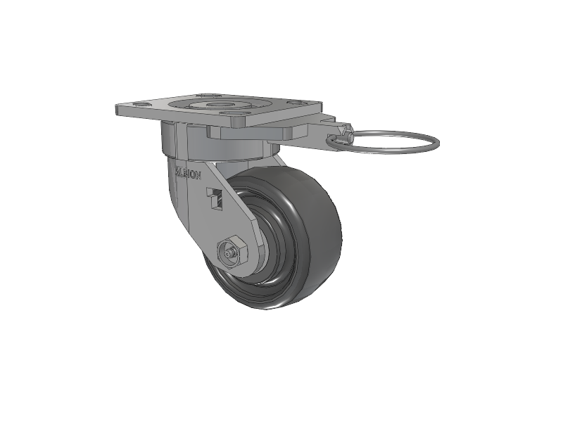 18 Series Top Plate Swivel Caster with 4 x 2 Grey Elastomer SE - Solid Elastomer Wheel