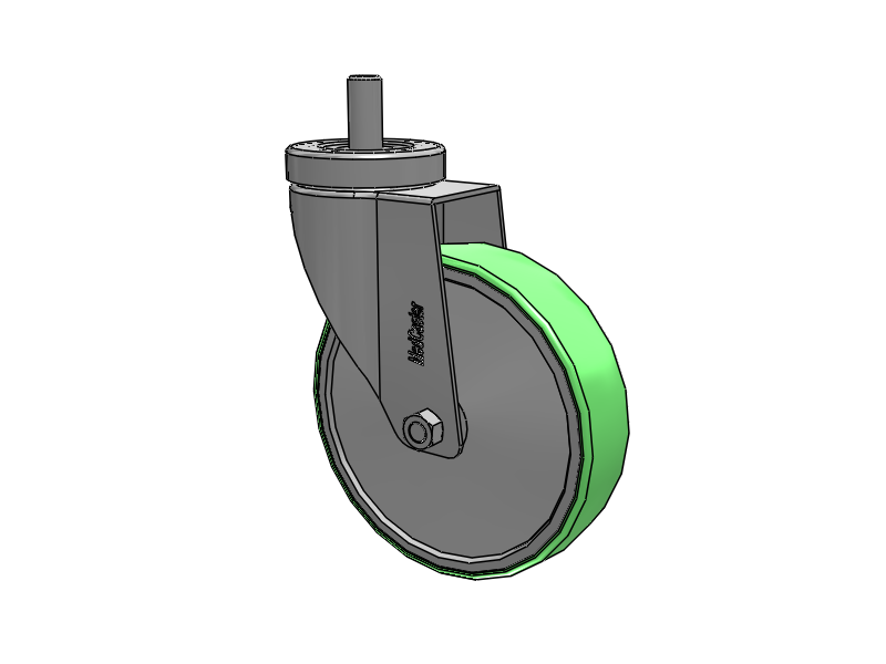 Stainless Steel Hospital Threaded Stem Caster with 5 x 1.25 Antimicrobial Rubber Wheel
