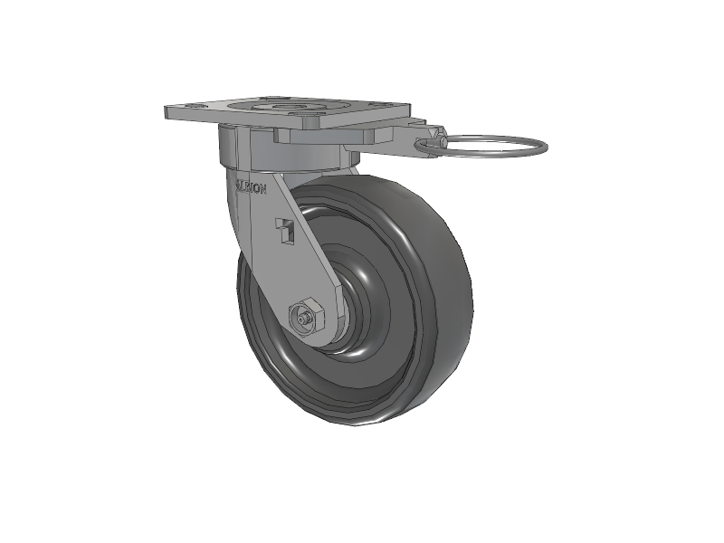 18 Series Top Plate Swivel Caster with 6 x 2 Grey Elastomer SE - Solid Elastomer Wheel