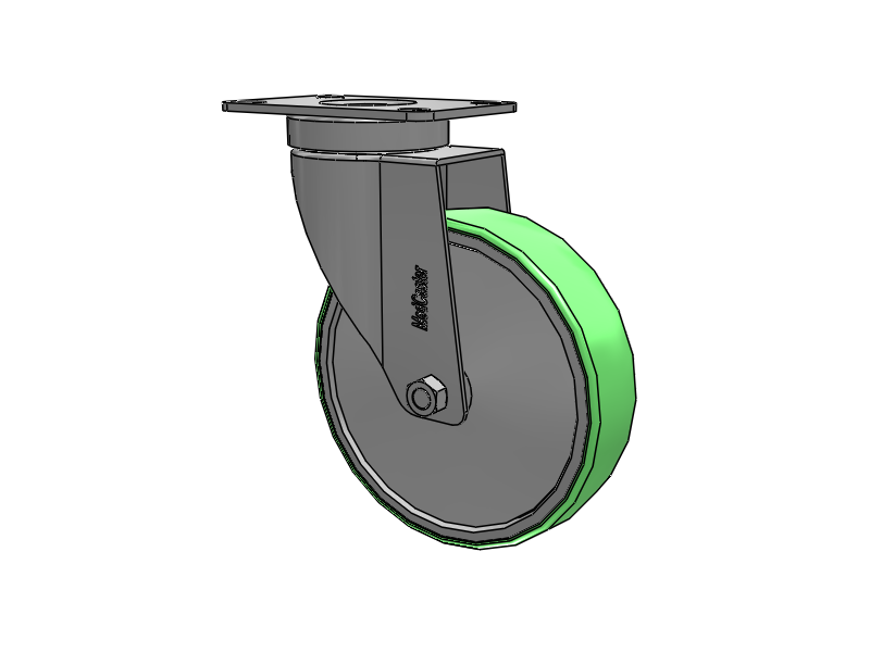 Stainless Steel Hospital Top Plate Swivel Caster with 5 x 1.25 Antimicrobial Rubber Wheel