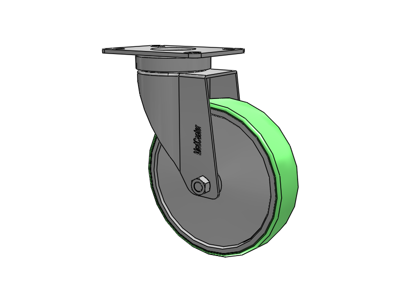 Stainless Steel Hospital Top Plate Swivel Caster with 5 x 1.25 Antimicrobial Rubber Wheel