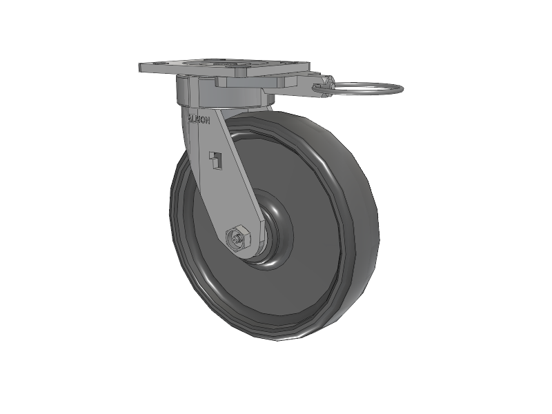 18 Series Top Plate Swivel Caster with 8 x 2 Grey Elastomer SE - Solid Elastomer Wheel