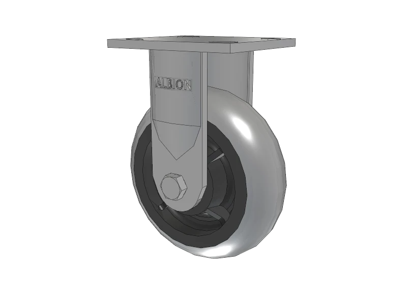 18 Series Top Plate Rigid Caster with 6 x 2 Grey Tread on Grey Core XP - X-treme Plus Solid Polyurethane Wheel