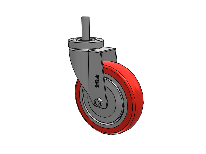 Stainless Steel Hospital Threaded Stem Caster with 5 x 1.25 High-Temp Thermal Rubber Wheel