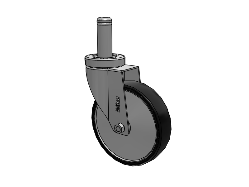 Stainless Steel Hospital Grip Ring Stem Caster with 5 x 1.25 Polyurethane TPU Wheel
