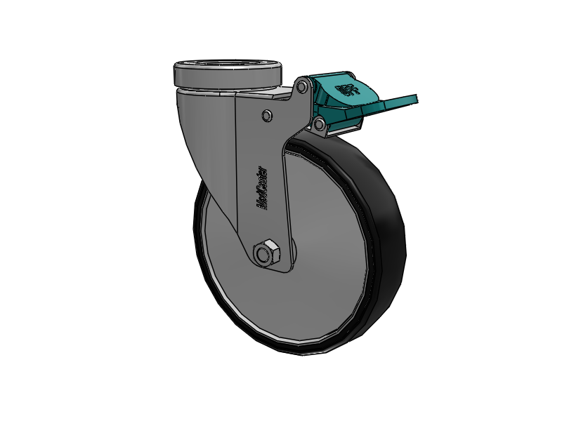 Stainless Steel Hospital Hollow Kingpin Caster with 5 x 1.25 Polyurethane TPU Wheel and Directional Lock Brake